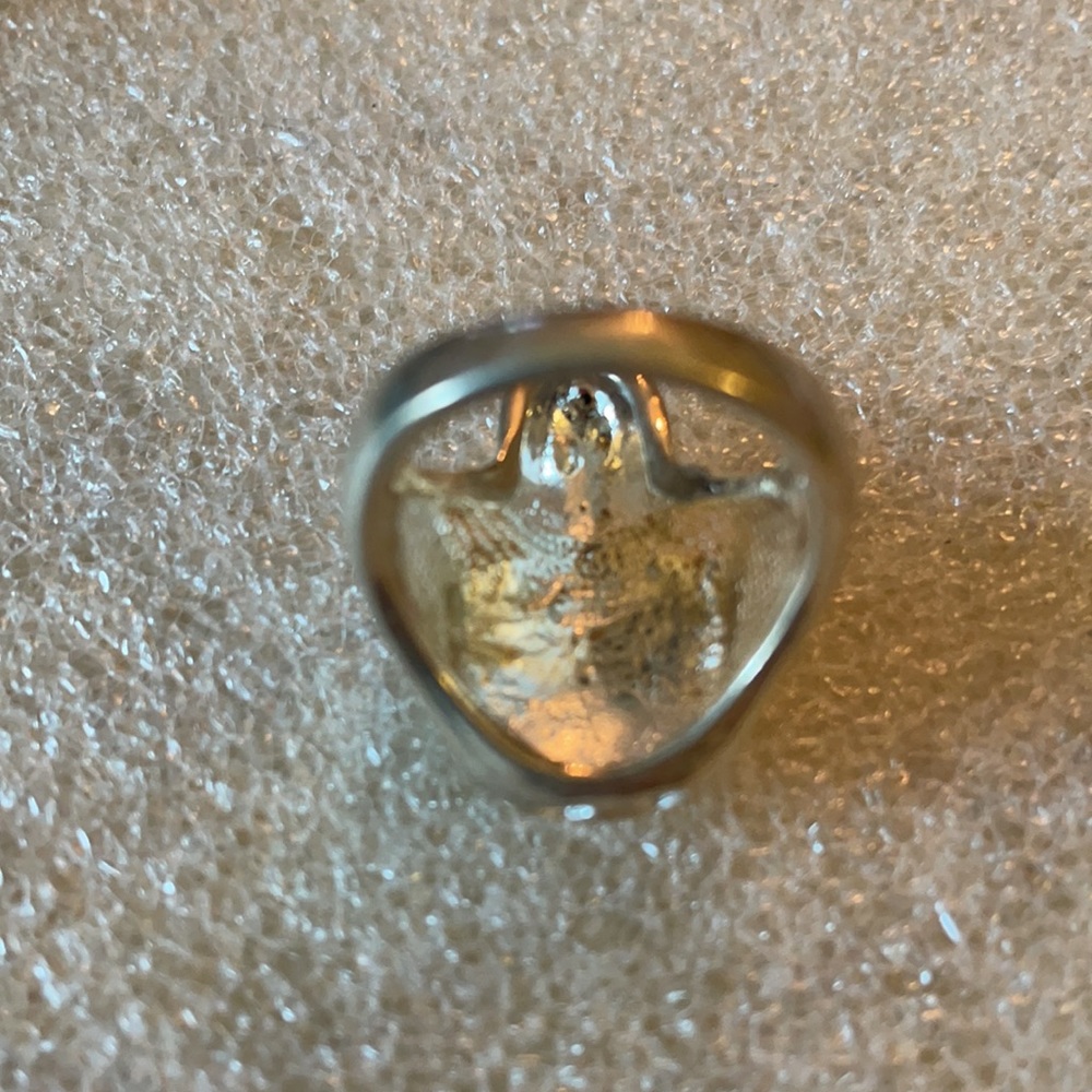 Vintage Solid 925 Human Skull Ring - image 2